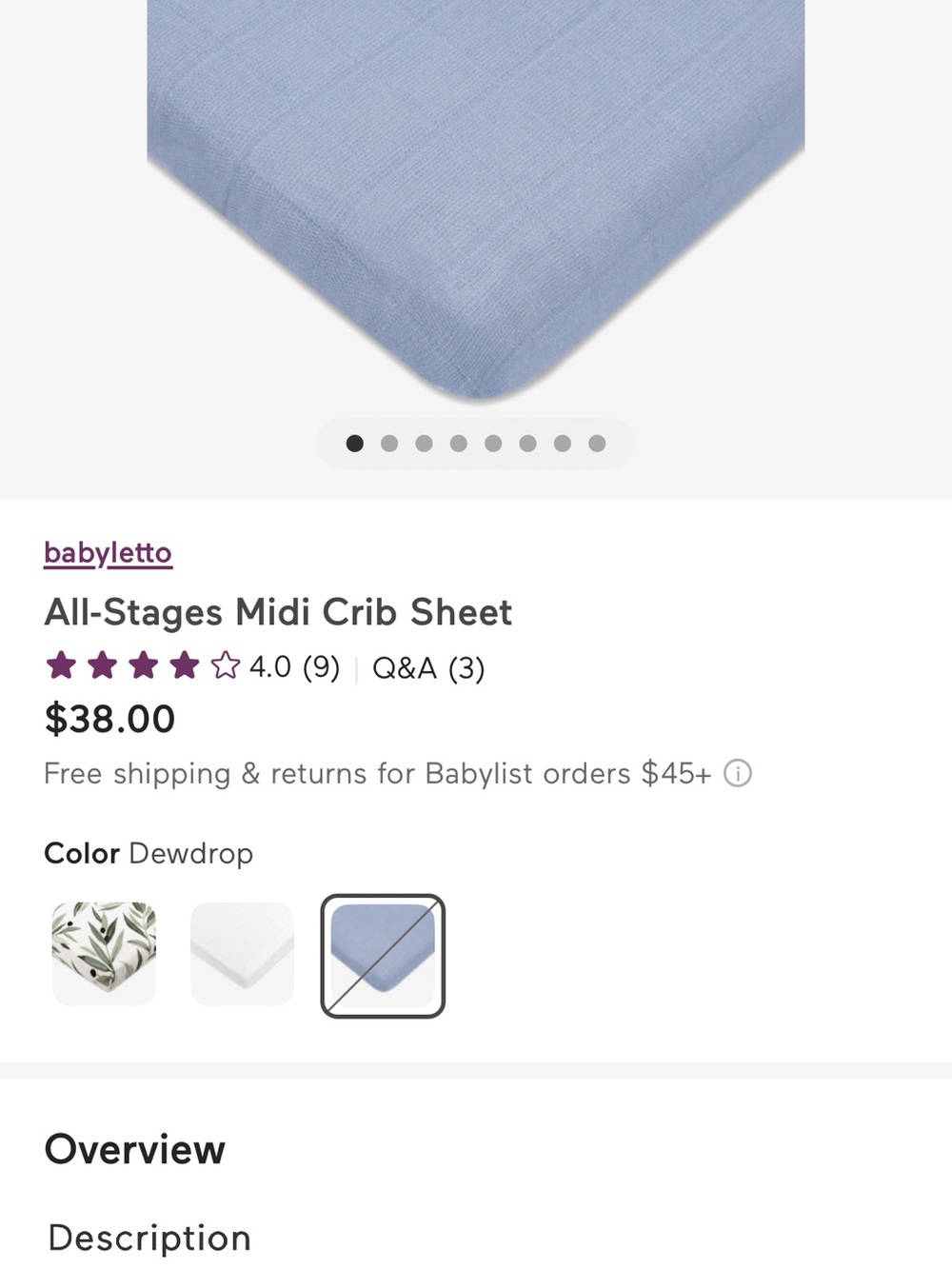 Babyletto MIDI crib sheet - Picture 4 of 4